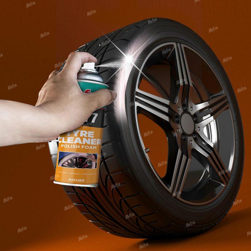 اسپری براق کننده لاستیک خودرو آکفیکس A117 Tyre Cleaner & Polish Foam