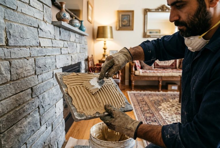 بهترین چسب برای چسباندن سنگ مصنوعی به دیوار - نصب حرفهای سنگ مصنوعی