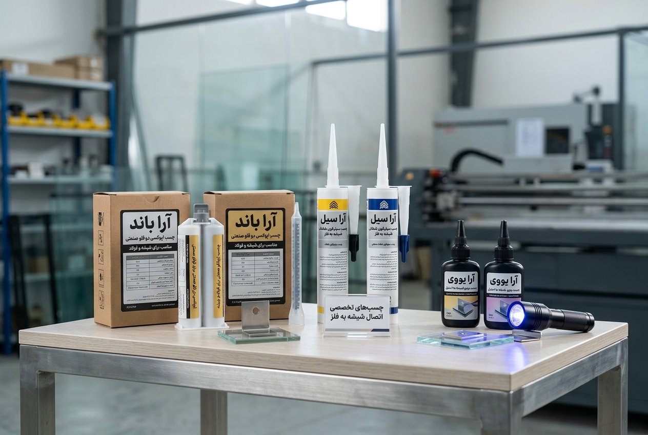 محصولات چسب اپوکسی، سیلیکون و UV مناسب استیل به شیشه از چسب پلاس